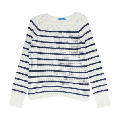White Striped Pullover Sweater