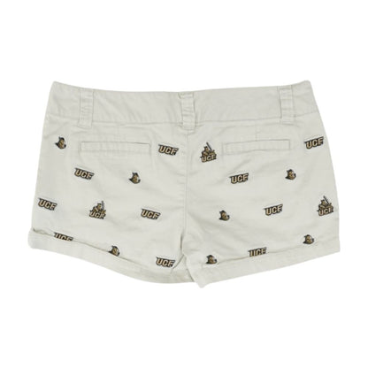 Beige Embroidery Detail Shorts