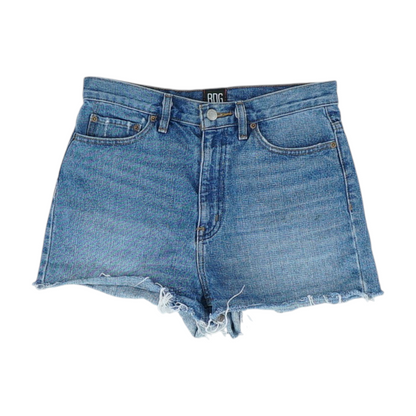 Blue Solid Denim Shorts