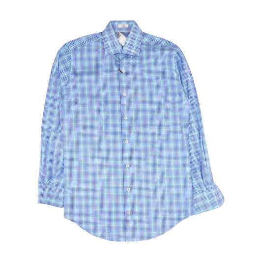 Blue Plaid Long Sleeve Button Down