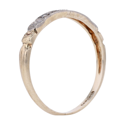 14K Two-Tone Gold Diamond Band Ring