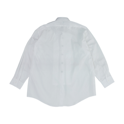 White Solid Tuxedo Button Down