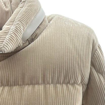 Beige Besbre Corduroy Puffer Jacket