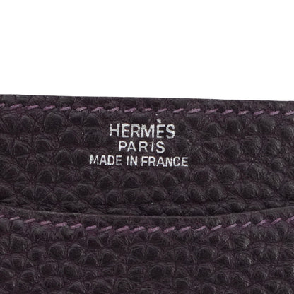 Purple Dogon Coin Pouch Card Holder in Togo Leather