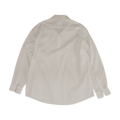 White Solid Long Sleeve Button Down