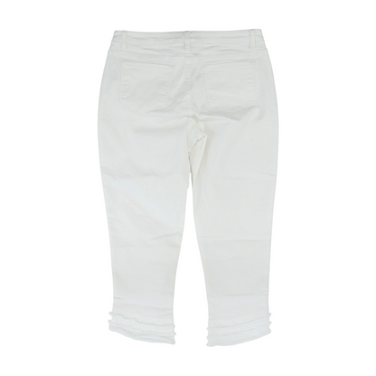 White Solid 5-Pocket Capris