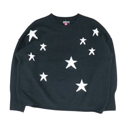 Black Graphic Pullover Sweater