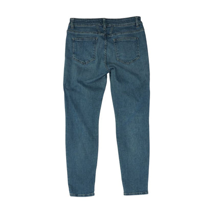 Blue Mid Rise Slim Leg Jeans