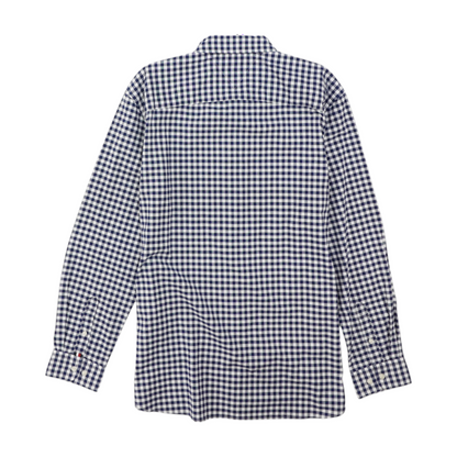Navy Check Long Sleeve Button Down