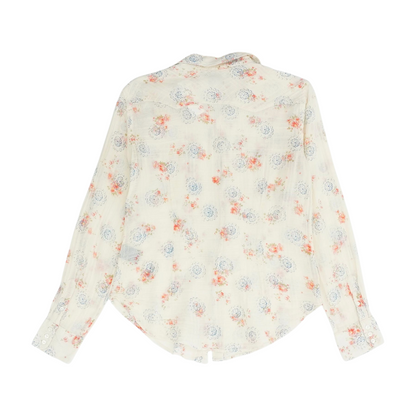 Cream Floral Button Down