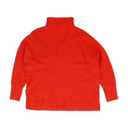 Red Solid Turtleneck Sweater