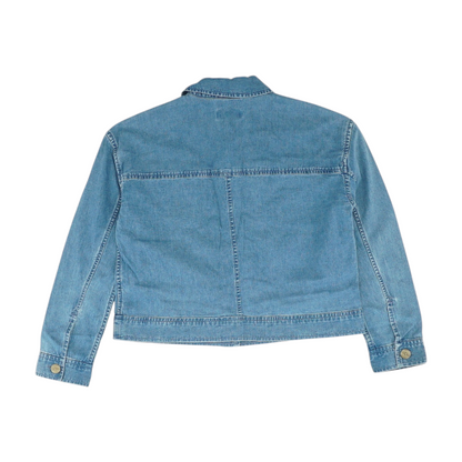 Blue Solid Denim Jacket