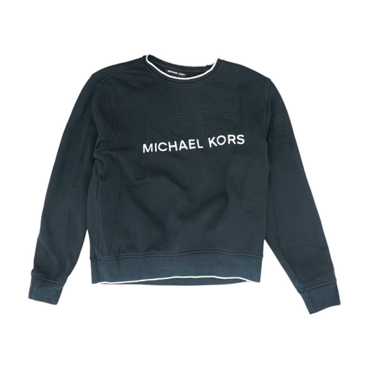 Black Solid Sweatshirt Pullover