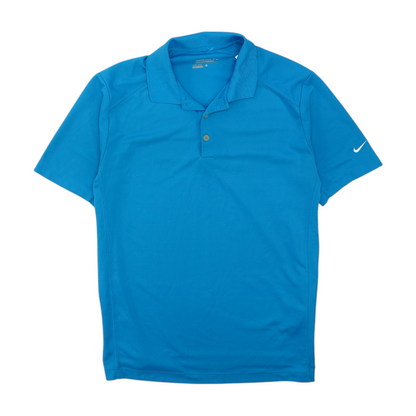 Blue Solid Short Sleeve Polo