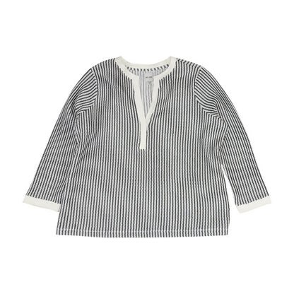 Black Plus Striped Pullover Sweater