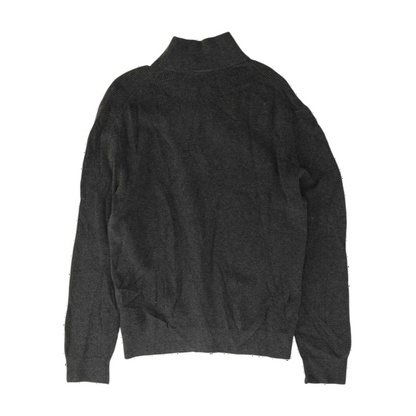 Gray Solid 1/4 Zip Sweater