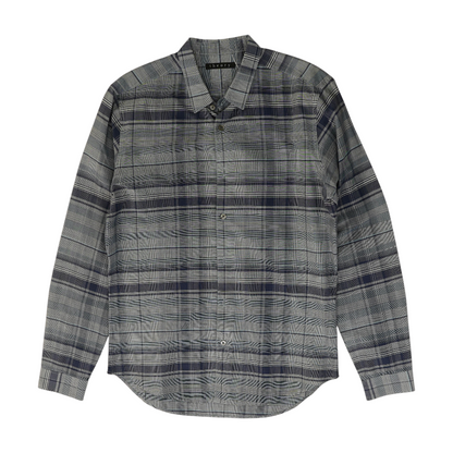 Gray Plaid Long Sleeve Button Down