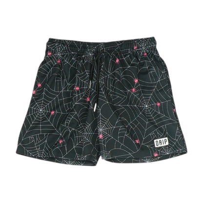 Black Print Active Shorts