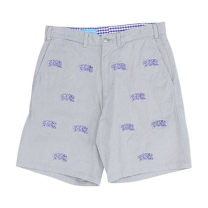 Beige Embroidery Detail TCU Horned Frogs Chino Shorts