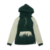 Green Color Block Hoodie Pullover