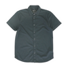 Black Solid Short Sleeve Button Down