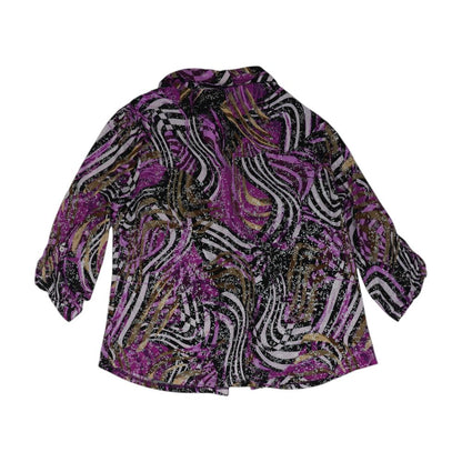 Purple Graphic Button Down