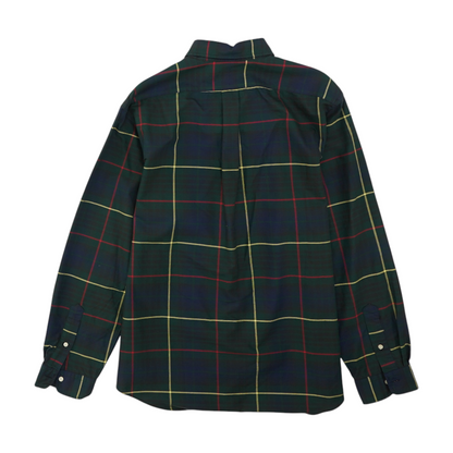 Green Plaid Long Sleeve Button Down