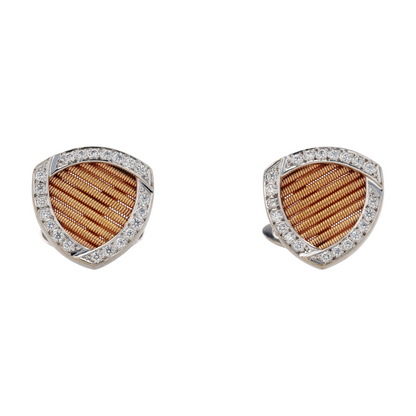1/4 ctw 18K Two-Tone Gold Diamond Cufflinks