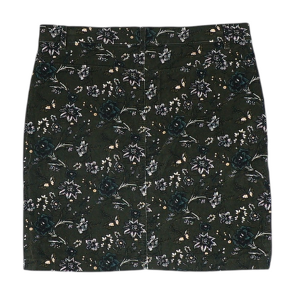 Green Floral Mini Skirt
