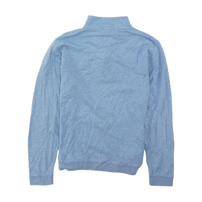 Blue Solid 1/4 Zip Pullover