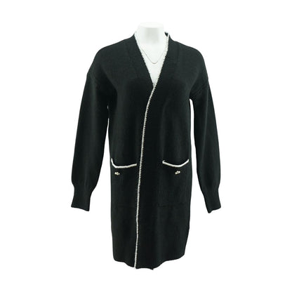 Black Solid Cardigan Sweater