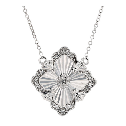 1/10 ctw 14K White Gold Diamond Station Necklace