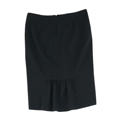 Black Solid Midi Skirt