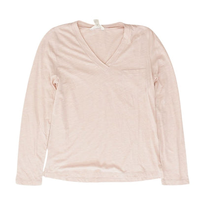 Pink Solid V Neck T-Shirt