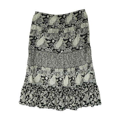 Black Plus Size Paisley Maxi Skirt