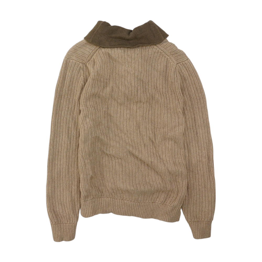 Beige Solid Pullover Sweater