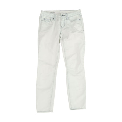 White Solid Mid Rise Skinny Leg Jeans