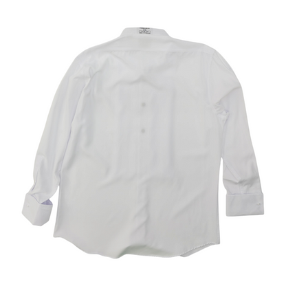 White Solid Long Sleeve Button Down
