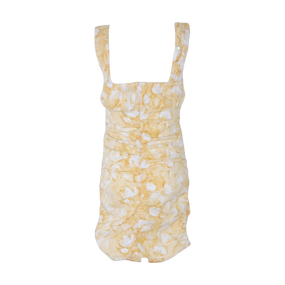 Yellow Print Mini Dress