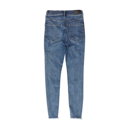 Blue Solid High Rise Skinny Leg Jeans