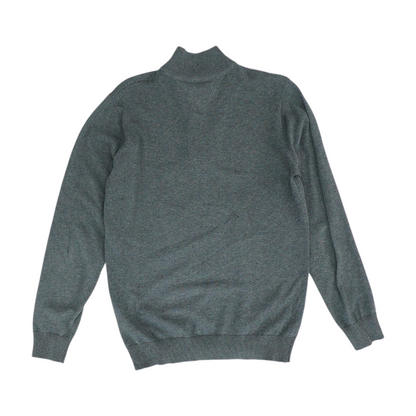 Gray Solid 1/4 Zip Sweater
