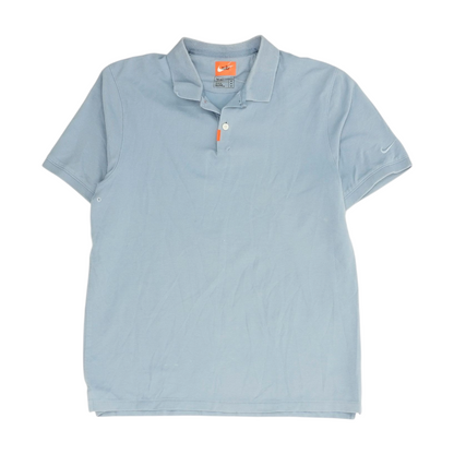 Blue Solid Short Sleeve Polo