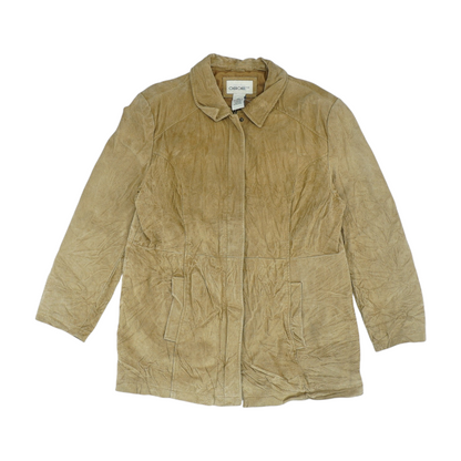 Vintage Tan Solid Leather Jacket