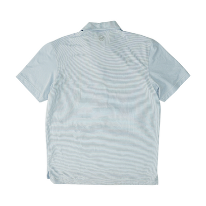 Blue Striped Short Sleeve Polo