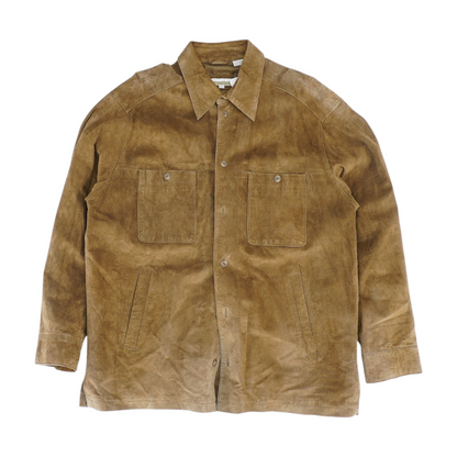 Brown Solid Leather Jacket