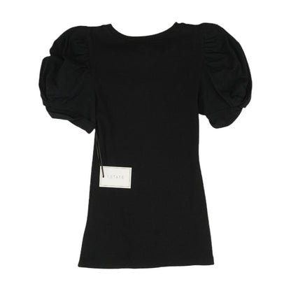 Black Solid Crewneck Knit Top
