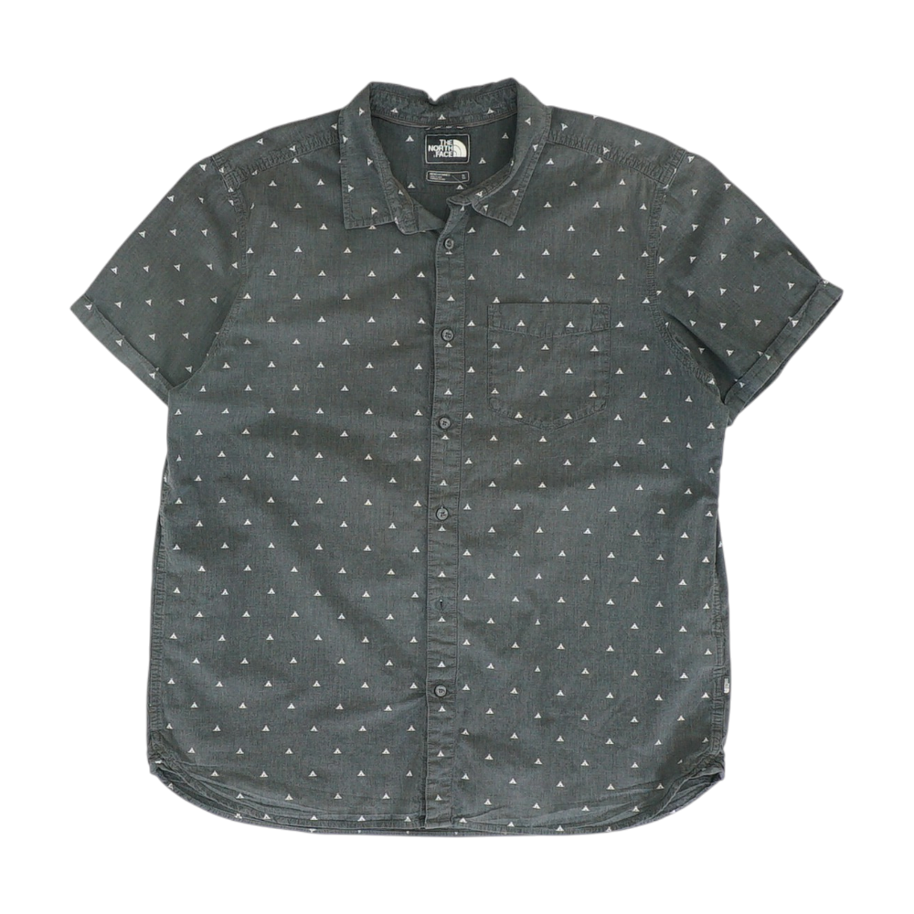 Charcoal Geometric Short Sleeve Button Down