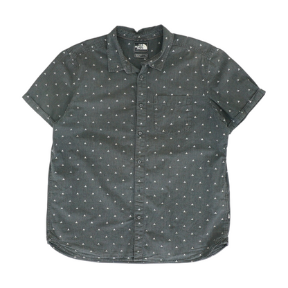 Charcoal Geometric Short Sleeve Button Down