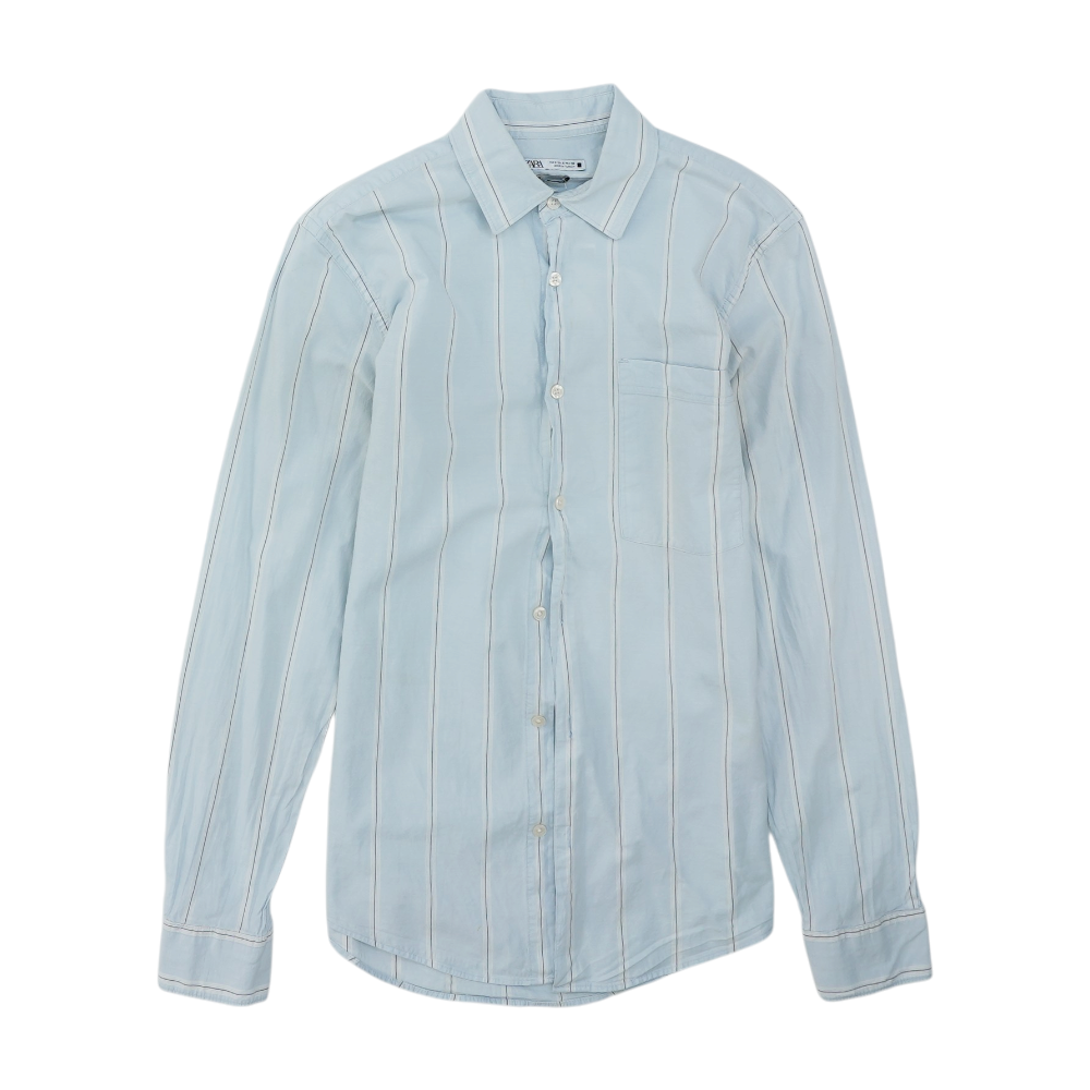Blue Striped Long Sleeve Button Down