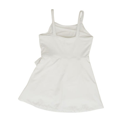 White Solid Midi Dress